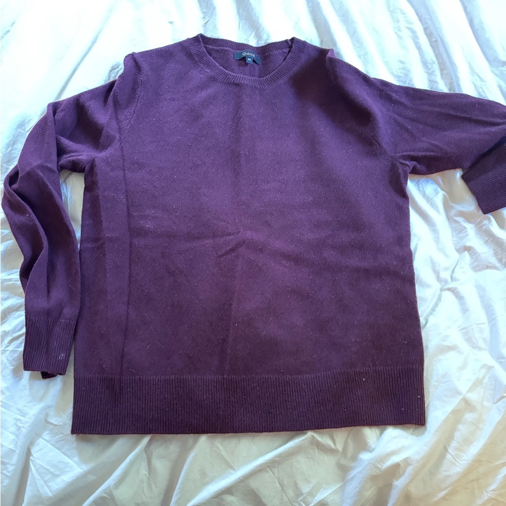 Quince Rich Purple Crewneck Sweater